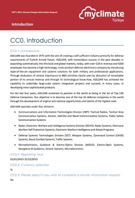 ASELSAN 2014 CDP Report - ASELSAN